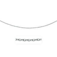Thumbnail for 3.5mm 14k White Gold Pendant Chain with Textured Links Chains Angelucci Jewelry   