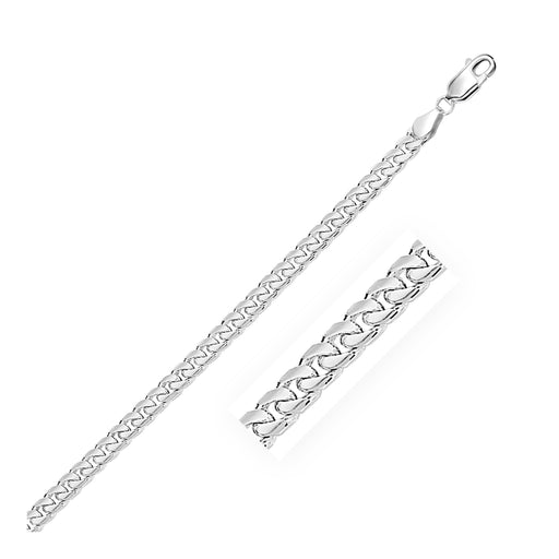 4.4mm 14k White Gold Solid Miami Cuban Chain Chains Angelucci Jewelry   