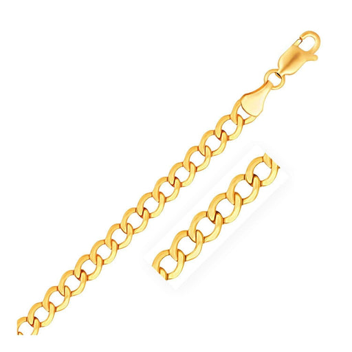 5.3mm 10k Yellow Gold Curb Chain Chains Angelucci Jewelry   