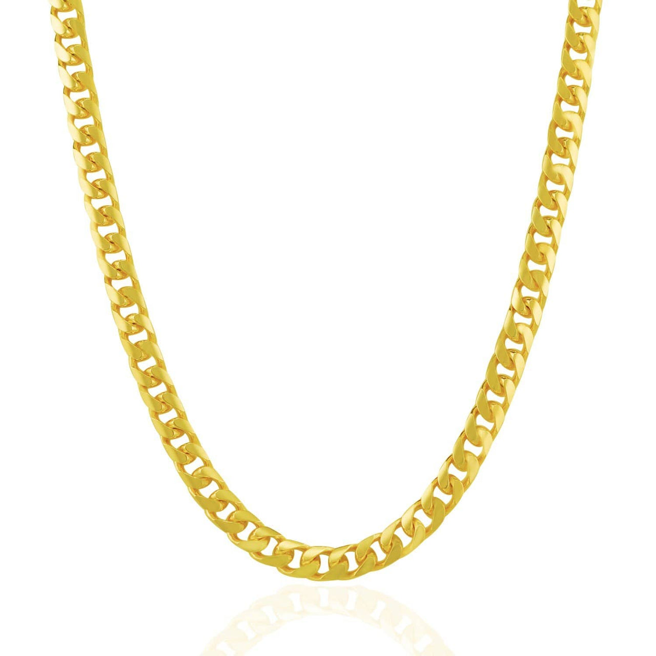 5.8mm 14k Yellow Gold Solid Miami Cuban Chain Chains Angelucci Jewelry   
