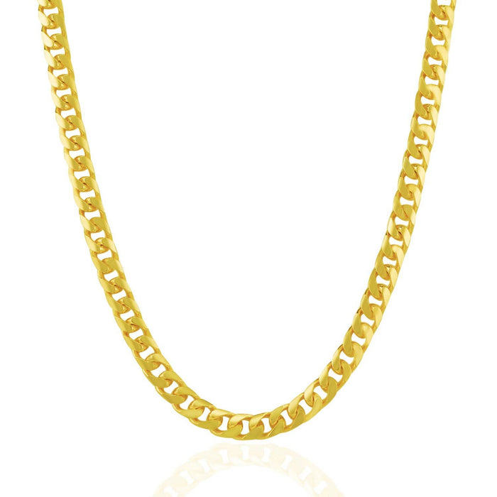 5.8mm 14k Yellow Gold Solid Miami Cuban Chain Chains Angelucci Jewelry   