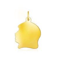 Thumbnail for 14k Yellow Gold Large Girl Head Charm Charms Angelucci Jewelry   