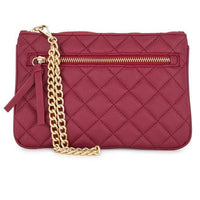 Thumbnail for Alexis Red Quilted Faux Leather Clutch With Gold Chain Wristlet Clutches JGI   