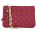 Alexis Red Quilted Faux Leather Clutch With Gold Chain Wristlet Clutches JGI   