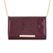 Laney Burgundy Textured Faux Leather Clutch With Gold Chain Strap Clutches JGI   
