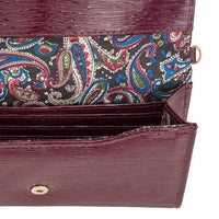 Thumbnail for Laney Burgundy Textured Faux Leather Clutch With Gold Chain Strap Clutches JGI   