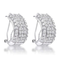 Thumbnail for 2.9Ct Dazzling Rhodium Plated Clear CZ Huggie Earrings JGI   
