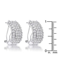 Thumbnail for 2.9Ct Dazzling Rhodium Plated Clear CZ Huggie Earrings JGI   