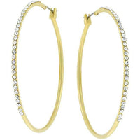 Thumbnail for 2 Inch Goldtone Crystal Hoop Earrings Earrings JGI   