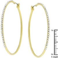 Thumbnail for 2 Inch Goldtone Crystal Hoop Earrings Earrings JGI   