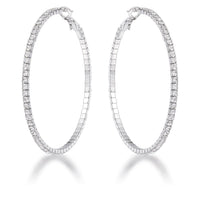 Thumbnail for 3.85Ct Silvertone Cup Chain Hoop Earrings Earrings JGI   