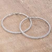 Thumbnail for 3.85Ct Silvertone Cup Chain Hoop Earrings Earrings JGI   