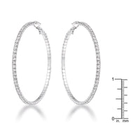 Thumbnail for 3.85Ct Silvertone Cup Chain Hoop Earrings Earrings JGI   