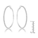 3.85Ct Silvertone Cup Chain Hoop Earrings Earrings JGI   