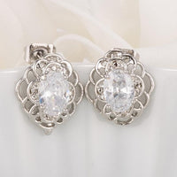 Thumbnail for Antique Clear Oval Cut CZ Earrings Earrings JGI   