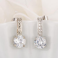 Thumbnail for Antique Round Clear CZ Drop Earrings Earrings JGI   