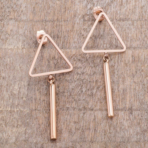 Trendy Triangle Bar Stainless Steel Drop Earrings Earrings JGI   