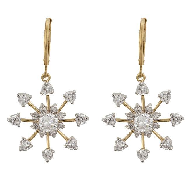 Golden Snowflake Drops Earrings JGI   