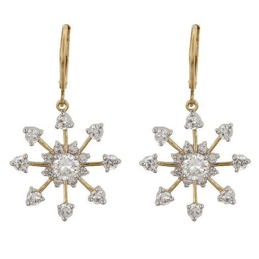 Golden Snowflake Drops Earrings JGI   