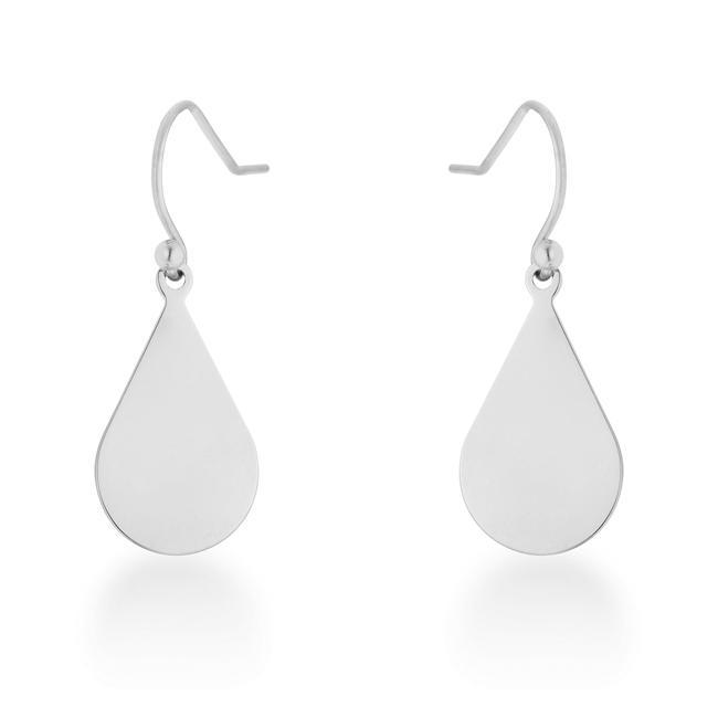 Karla Rhodium Stainless Steel Teardrop Earrings Earrings JGI   
