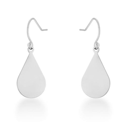 Karla Rhodium Stainless Steel Teardrop Earrings Earrings JGI   