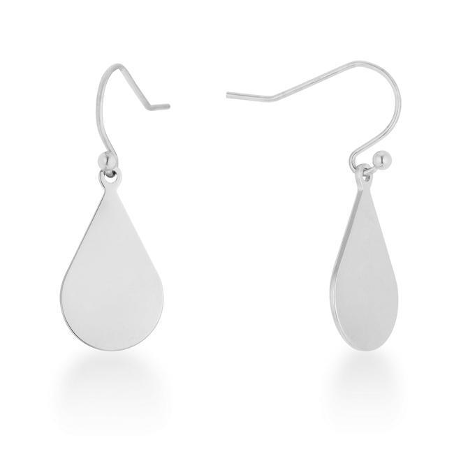 Karla Rhodium Stainless Steel Teardrop Earrings Earrings JGI   