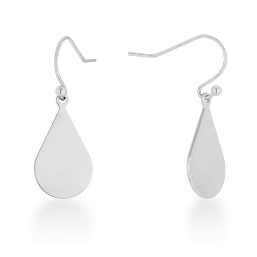 Karla Rhodium Stainless Steel Teardrop Earrings Earrings JGI   