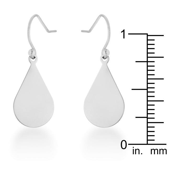 Karla Rhodium Stainless Steel Teardrop Earrings Earrings JGI   