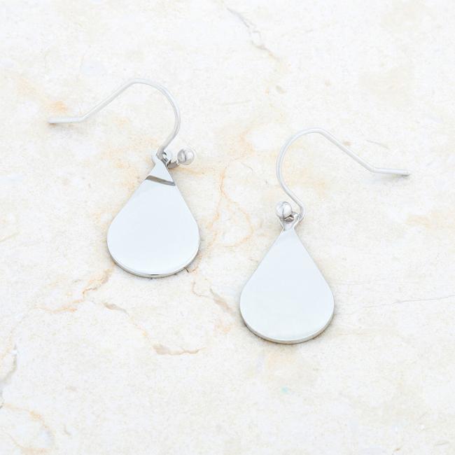 Karla Rhodium Stainless Steel Teardrop Earrings Earrings JGI   