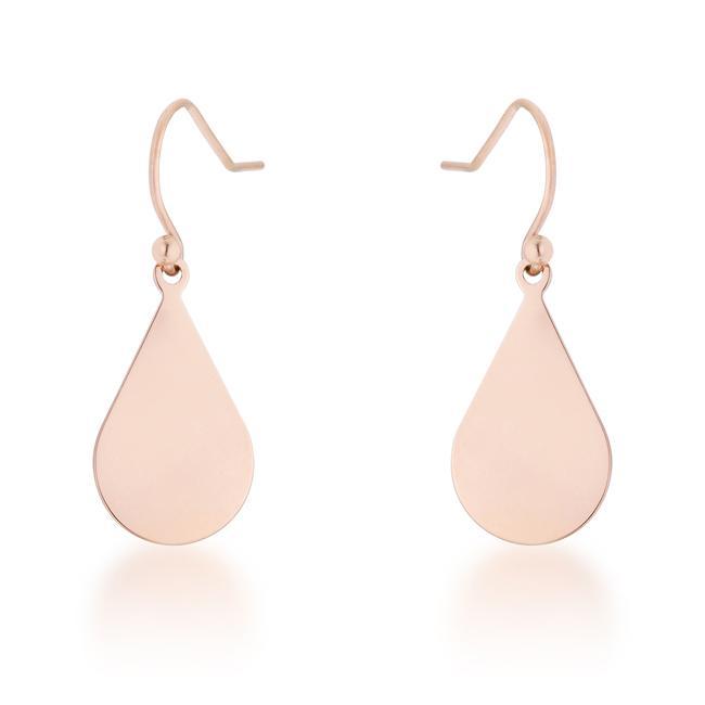 Karla Rose Gold Stainless Steel Teardrop Earrings Earrings JGI   