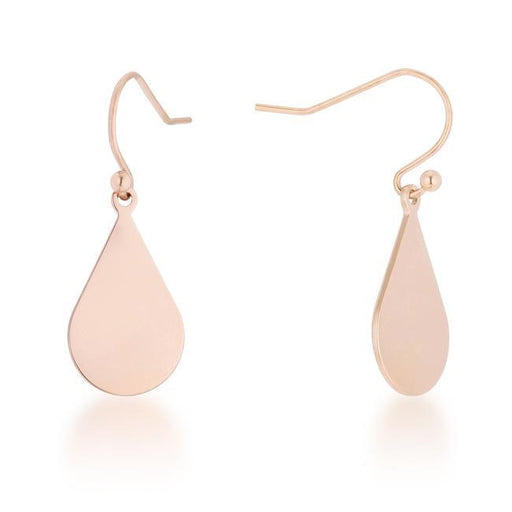 Karla Rose Gold Stainless Steel Teardrop Earrings Earrings JGI   