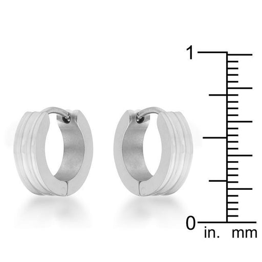 Marlene Rhodium Stainless Steel Small Hoop Earrings Earrings JGI   
