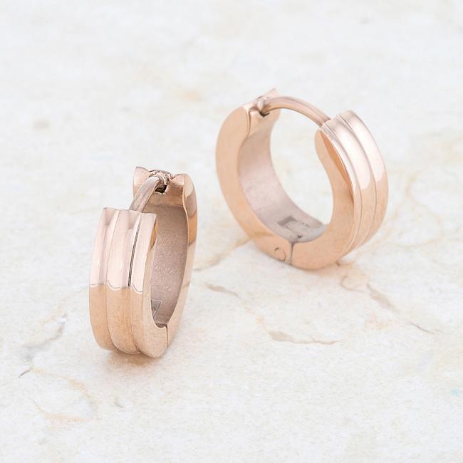 Marlene Rose Gold Stainless Steel Small Hoop Earrings Earrings JGI   