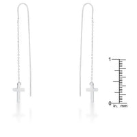 Thumbnail for Marylou Rhodium Stainless Steel Cross Threaded Drop Earrings Earrings JGI   