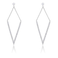 Thumbnail for Michelle 1.2ct CZ Rhodium Delicate Pointed Drop Earrings Earrings JGI   