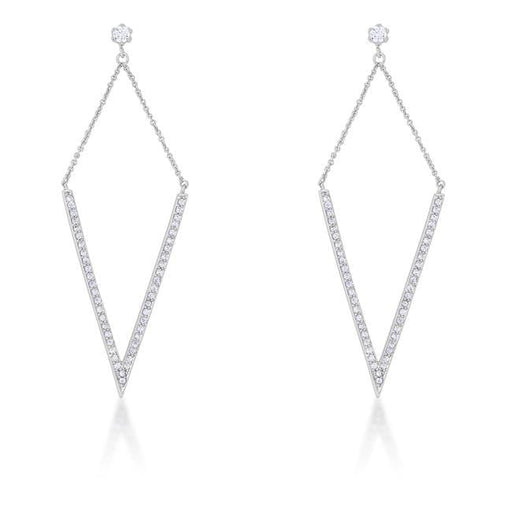 Michelle 1.2ct CZ Rhodium Delicate Pointed Drop Earrings Earrings JGI   