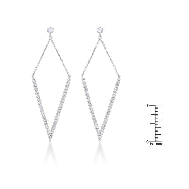 Michelle 1.2ct CZ Rhodium Delicate Pointed Drop Earrings Earrings JGI   