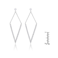 Thumbnail for Michelle 1.2ct CZ Rhodium Delicate Pointed Drop Earrings Earrings JGI   