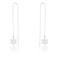 Thumbnail for Noelle Rhodium Stainless Steel Snowflake Threaded Drop Earrings Earrings JGI   