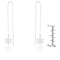 Thumbnail for Noelle Rhodium Stainless Steel Snowflake Threaded Drop Earrings Earrings JGI   