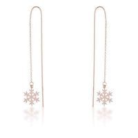 Thumbnail for Noelle Rose Gold Stainless Steel Snowflake Threaded Drop Earrings Earrings JGI   