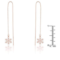 Thumbnail for Noelle Rose Gold Stainless Steel Snowflake Threaded Drop Earrings Earrings JGI   