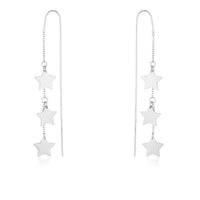 Thumbnail for Reina Rhodium Stainless Steel Delicate Star Threaded Drop Earrings Earrings JGI   