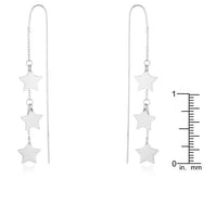 Thumbnail for Reina Rhodium Stainless Steel Delicate Star Threaded Drop Earrings Earrings JGI   