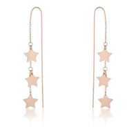 Thumbnail for Reina Rose Gold Stainless Steel Delicate Star Threaded Drop Earrings Earrings JGI   