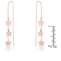 Thumbnail for Reina Rose Gold Stainless Steel Delicate Star Threaded Drop Earrings Earrings JGI   