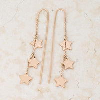 Thumbnail for Reina Rose Gold Stainless Steel Delicate Star Threaded Drop Earrings Earrings JGI   