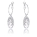 Rhodium Plated Multi Ring Elegant Oval Clear Crystal Drop Earring Earrings JGI   
