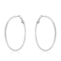 Thumbnail for Rhodium Plated Twist Hoop Earrings Earrings JGI   