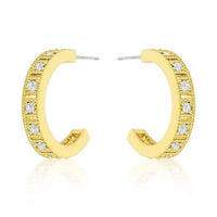 Thumbnail for Roma Goldtone Finish Crystal Hoop Earrings Earrings JGI   